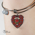 1stScotland Jewelry - MacDuff Modern Clan Tartan Crest Heart Bangle A7 | 1stScotland