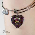 1stScotland Jewelry - MacDonald Modern Clan Tartan Crest Heart Bangle A7 | 1stScotland