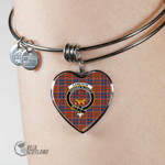 1stScotland Jewelry - Cameron of Lochiel Ancient Clan Tartan Crest Heart Bangle A7 | 1stScotland