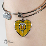 1stScotland Jewelry - Houston Clan Tartan Crest Heart Bangle A7 | 1stScotland