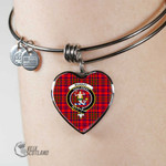 1stScotland Jewelry - Murray of Tulloch Modern Clan Tartan Crest Heart Bangle A7 | 1stScotland