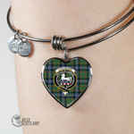 1stScotland Jewelry - Cochrane Ancient Clan Tartan Crest Heart Bangle A7 | 1stScotland