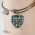 1stScotland Jewelry - Gordon Dress Ancient Clan Tartan Crest Heart Bangle A7 | 1stScotland