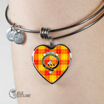 1stScotland Jewelry - MacMillan Clan Clan Tartan Crest Heart Bangle A7 | 1stScotland