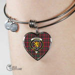 1stScotland Jewelry - Cumming Hunting Modern Clan Tartan Crest Heart Bangle A7 | 1stScotland