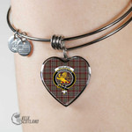 1stScotland Jewelry - Nicolson Hunting Weathered Clan Tartan Crest Heart Bangle A7 | 1stScotland