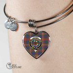 1stScotland Jewelry - Fraser Hunting Modern Clan Tartan Crest Heart Bangle A7 | 1stScotland