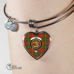 1stScotland Jewelry - Hay Ancient Clan Tartan Crest Heart Bangle A7 | 1stScotland