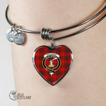 1stScotland Jewelry - Matheson Modern Clan Tartan Crest Heart Bangle A7 | 1stScotland