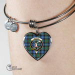 1stScotland Jewelry - MacRae Hunting Ancient Clan Tartan Crest Heart Bangle A7 | 1stScotland