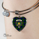 1stScotland Jewelry - Dundas Modern Clan Tartan Crest Heart Bangle A7 | 1stScotland