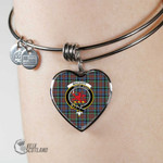 1stScotland Jewelry - MacDuff Hunting Ancient Clan Tartan Crest Heart Bangle A7 | 1stScotland