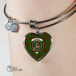 1stScotland Jewelry - Maxwell Hunting Clan Tartan Crest Heart Bangle A7 | 1stScotland