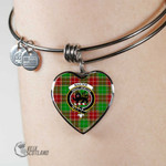 1stScotland Jewelry - Baxter Modern Clan Tartan Crest Heart Bangle A7 | 1stScotland