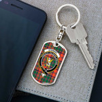 1stScotland Jewelry - Stewart of Appin Ancient Clan Tartan Crest Dog Tag with Swivel Keychain A7 | 1stScotland