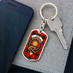 1stScotland Jewelry - Kerr Modern Clan Tartan Crest Dog Tag with Swivel Keychain A7 | 1stScotland