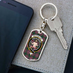 1stScotland Jewelry - MacFarlane Hunting Modern Clan Tartan Crest Dog Tag with Swivel Keychain A7 | 1stScotland