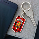 1stScotland Jewelry - MacIver Modern Clan Tartan Crest Dog Tag with Swivel Keychain A7 | 1stScotland
