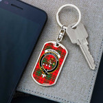 1stScotland Jewelry - MacAulay Modern Clan Tartan Crest Dog Tag with Swivel Keychain A7 | 1stScotland