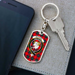 1stScotland Jewelry - Ruthven Modern Clan Tartan Crest Dog Tag with Swivel Keychain A7 | 1stScotland