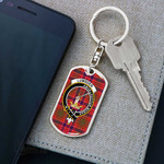 1stScotland Jewelry - Lumsden Modern Clan Tartan Crest Dog Tag with Swivel Keychain A7 | 1stScotland