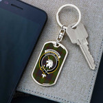 1stScotland Jewelry - Cunningham Hunting Modern Clan Tartan Crest Dog Tag with Swivel Keychain A7 | 1stScotland