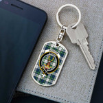 1stScotland Jewelry - Gordon Dress Ancient Clan Tartan Crest Dog Tag with Swivel Keychain A7 | 1stScotland