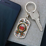 1stScotland Jewelry - MacDuff Dress Ancient Clan Tartan Crest Dog Tag with Swivel Keychain A7 | 1stScotland