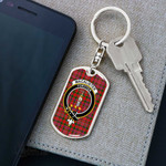 1stScotland Jewelry - MacAlister Modern Clan Tartan Crest Dog Tag with Swivel Keychain A7 | 1stScotland