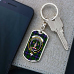 1stScotland Jewelry - Russell Modern Clan Tartan Crest Dog Tag with Swivel Keychain A7 | 1stScotland