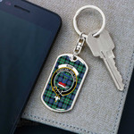 1stScotland Jewelry - Rose Hunting Ancient Clan Tartan Crest Dog Tag with Swivel Keychain A7 | 1stScotland