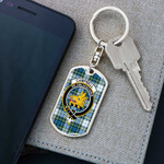 1stScotland Jewelry - Campbell Dress Ancient Clan Tartan Crest Dog Tag with Swivel Keychain A7 | 1stScotland