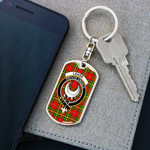 1stScotland Jewelry - Leask Clan Tartan Crest Dog Tag with Swivel Keychain A7 | 1stScotland