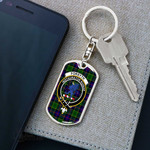 1stScotland Jewelry - Forsyth Modern Clan Tartan Crest Dog Tag with Swivel Keychain A7 | 1stScotland