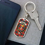 1stScotland Jewelry - Chisholm Ancient Clan Tartan Crest Dog Tag with Swivel Keychain A7 | 1stScotland