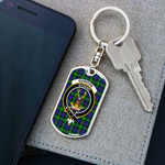 1stScotland Jewelry - Gordon Modern Clan Tartan Crest Dog Tag with Swivel Keychain A7 | 1stScotland