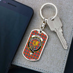 1stScotland Jewelry - Sinclair Ancient Clan Tartan Crest Dog Tag with Swivel Keychain A7 | 1stScotland