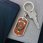 1stScotland Jewelry - Morrison Red Ancient Clan Tartan Crest Dog Tag with Swivel Keychain A7 | 1stScotland