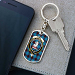 1stScotland Jewelry - Home Ancient Clan Tartan Crest Dog Tag with Swivel Keychain A7 | 1stScotland