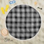 1stScotland Blanket - Menzies Black White Modern Tartan Beach Blanket A7 | 1stScotland