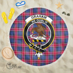 1sttheworld Blanket - Graham of Menteith Red Clan Tartan Crest Tartan Beach Blanket A7 | 1sttheworld