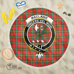1sttheworld Blanket - MacLaine of Loch Buie Clan Tartan Crest Tartan Beach Blanket A7 | 1sttheworld