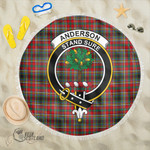 1sttheworld Blanket - Anderson of Arbrake Clan Tartan Crest Tartan Beach Blanket A7 | 1sttheworld