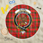1sttheworld Blanket - Munro Modern Clan Tartan Crest Tartan Beach Blanket A7 | 1sttheworld