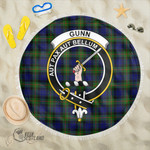 1sttheworld Blanket - Gunn Modern Clan Tartan Crest Tartan Beach Blanket A7 | 1sttheworld