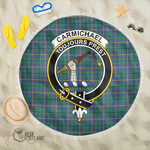 1sttheworld Blanket - Carmichael Ancient Clan Tartan Crest Tartan Beach Blanket A7 | 1sttheworld