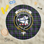 1sttheworld Blanket - Galbraith Modern Clan Tartan Crest Tartan Beach Blanket A7 | 1sttheworld