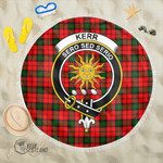 1sttheworld Blanket - Kerr Modern Clan Tartan Crest Tartan Beach Blanket A7 | 1sttheworld