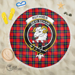 1sttheworld Blanket - Ruthven Modern Clan Tartan Crest Tartan Beach Blanket A7 | 1sttheworld