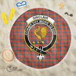 1sttheworld Blanket - Sinclair Ancient Clan Tartan Crest Tartan Beach Blanket A7 | 1sttheworld